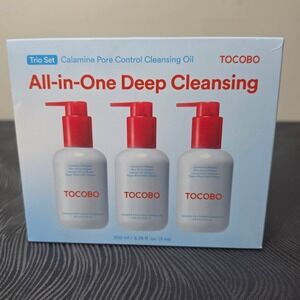 TOCOBO Calamine Pore Control Cleansing Oil Set  3x200ml White Vegan Trio